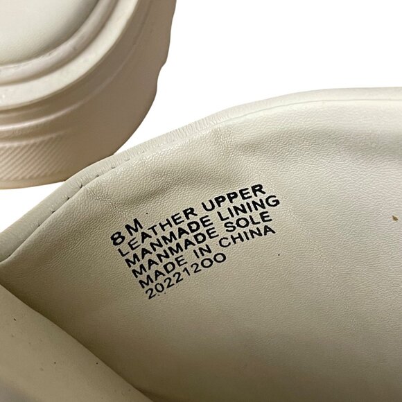 GB Gianni Bini Puffy Leather Chunky Platform Sandals Cream Sz 8 - Picture 6 of 7